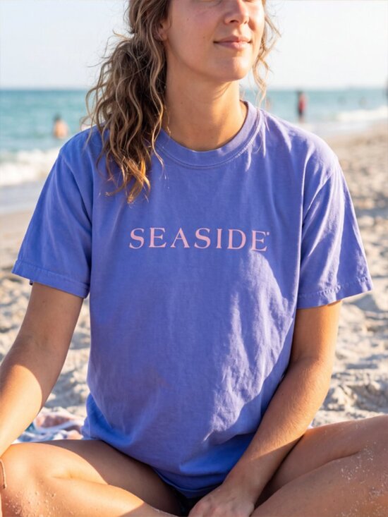 Comfort Colors Tops - Seaside Florida LARGE Unisex Garment Dyed Comfort Colors® T-Shirt PERIWINKLE